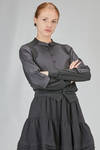 short and lean cardigan in wool plain knit and cotton poplin - NOIR KEI NINOMIYA 