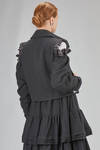 giacca al fianco in panno morbido di lana, foderata in cupro - NOIR KEI NINOMIYA 
