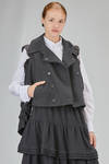 giacca al fianco in panno morbido di lana, foderata in cupro - NOIR KEI NINOMIYA 