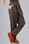 pantalone ampio in twill a mano morbida di lan - RISA NAKAMURA 