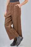 wide trousers in organic cotton suede - RISA NAKAMURA 