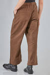 wide trousers in organic cotton suede - RISA NAKAMURA 