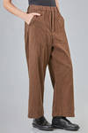 wide trousers in organic cotton suede - RISA NAKAMURA 