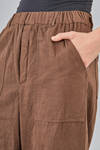 wide trousers in organic cotton suede - RISA NAKAMURA 
