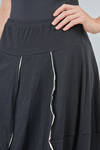 gonna longuette, linea a tulipano, in jersey fiammato di lana e nylon - RUNDHOLZ 