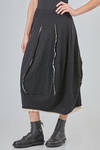 gonna longuette, linea a tulipano, in jersey fiammato di lana e nylon - RUNDHOLZ 