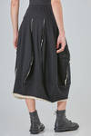 gonna longuette, linea a tulipano, in jersey fiammato di lana e nylon - RUNDHOLZ 