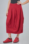 gonna longuette, linea a tulipano, in jersey fiammato di lana e nylon - RUNDHOLZ 