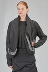 short and wide cardigan jacket in boiled wool and polyamide twill - RUNDHOLZ 