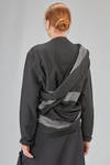 short and wide cardigan jacket in boiled wool and polyamide twill - RUNDHOLZ 