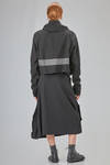 short and wide cardigan jacket in boiled wool and polyamide twill - RUNDHOLZ 
