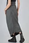 gonna lunga a tubino in canvas stretch di cotone, canapa e elastan - RUNDHOLZ DIP 