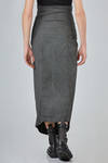 gonna lunga a tubino in canvas stretch di cotone, canapa e elastan - RUNDHOLZ DIP 