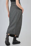 gonna lunga a tubino in canvas stretch di cotone, canapa e elastan - RUNDHOLZ DIP 