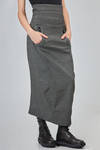 gonna lunga a tubino in canvas stretch di cotone, canapa e elastan - RUNDHOLZ DIP 