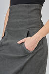 gonna lunga a tubino in canvas stretch di cotone, canapa e elastan - RUNDHOLZ DIP 