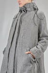 knee-lenght coat, wide, in virgin wool melange twill - RUNDHOLZ DIP 