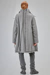 knee-lenght coat, wide, in virgin wool melange twill - RUNDHOLZ DIP 