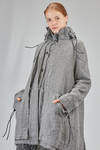 knee-lenght coat, wide, in virgin wool melange twill - RUNDHOLZ DIP 