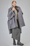 oversize coat in linen, wool, silk and polyamide melange felt cloth - RUNDHOLZ DIP 