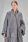 oversize coat in linen, wool, silk and polyamide melange felt cloth - RUNDHOLZ DIP 