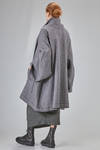 oversize coat in linen, wool, silk and polyamide melange felt cloth - RUNDHOLZ DIP 