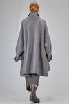 oversize coat in linen, wool, silk and polyamide melange felt cloth - RUNDHOLZ DIP 