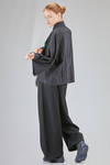 hip-lenght shirt, wide, in cotton chevron - SOH 