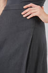 gonna lunga e asimmetrica in twill di cachemire e lino - ZIGGY CHEN 