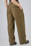 long and wide trousers in spotted virgin wool and hemp bouclé - ZIGGY CHEN 