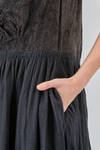 abito lungo e ampio in velluto lavato di cotone e lino e in twill di lana vergine - ZIGGY CHEN 