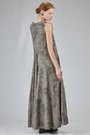 long dress, wide and flared in wool, linen and cashmere chevron - ZIGGY CHEN 
