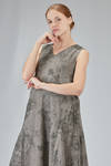 long dress, wide and flared in wool, linen and cashmere chevron - ZIGGY CHEN 