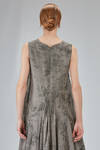 long dress, wide and flared in wool, linen and cashmere chevron - ZIGGY CHEN 