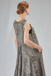 long dress, wide and flared in wool, linen and cashmere chevron - ZIGGY CHEN 