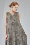 long dress, wide and flared in wool, linen and cashmere chevron - ZIGGY CHEN 