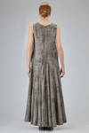 long dress, wide and flared in wool, linen and cashmere chevron - ZIGGY CHEN 