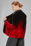 hip-lenght jacket, slim, in smooth viscose, silk and elastan velvet - AVANT TOI 