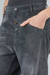 pantalone ergonomico in velluto liscio di cotone, modal e elastan con sfumatura degradé - HIGH 