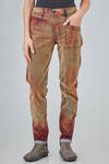 pantalone a jeans 'cinque' tasche, asciutto, in denim 'fioccato' di cotone, viscosa e elastan - HIGH 
