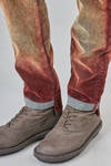 pantalone a jeans 'cinque' tasche, asciutto, in denim 'fioccato' di cotone, viscosa e elastan - HIGH 