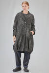 cappotto al ginocchio, in panno melange' di cotone, poliestere, acrilico, alpaca e lana vergine, foderato - HIGH 