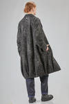 cappotto al ginocchio, in panno melange' di cotone, poliestere, acrilico, alpaca e lana vergine, foderato - HIGH 