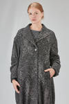 cappotto al ginocchio, in panno melange' di cotone, poliestere, acrilico, alpaca e lana vergine, foderato - HIGH 
