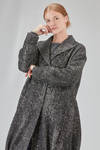 cappotto al ginocchio, in panno melange' di cotone, poliestere, acrilico, alpaca e lana vergine, foderato - HIGH 