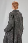 cappotto al ginocchio, in panno melange' di cotone, poliestere, acrilico, alpaca e lana vergine, foderato - HIGH 