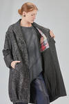 cappotto al ginocchio, in panno melange' di cotone, poliestere, acrilico, alpaca e lana vergine, foderato - HIGH 