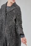 cappotto al ginocchio, in panno melange' di cotone, poliestere, acrilico, alpaca e lana vergine, foderato - HIGH 