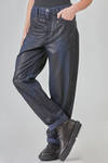 pantalone a jeans 'sei' tasche, morbido, in tela di cotone e elastan ad effetto pelle - HIGH 