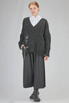oversize hip-lenght sweater, asymmetric, in stretch merinos wool, yack, polyamide and elastan knit - ISABEL BENENATO 